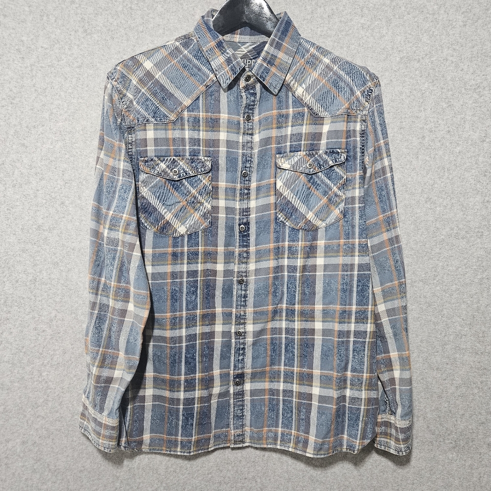 Mossimo Supply Company Plaid Long Sleeve Button Up Shirt in Size XL